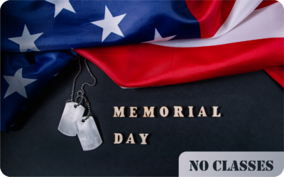 Memorial Day | No Classes Sat-Mon