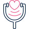 Stethoscope forming a heart with heartbeat lines, representing heart health or medical care.